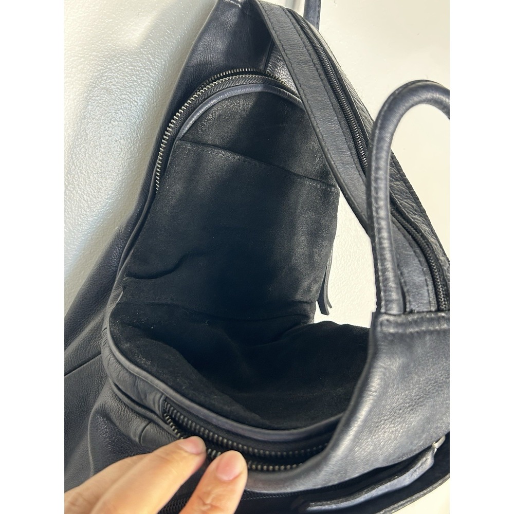 Free People Black Leather Backpack Satchel - Picture 5 of 16